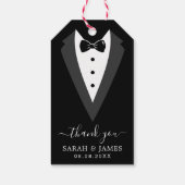 Funny Black Personalized Groomsmen Cadeaulabel (Achterkant)