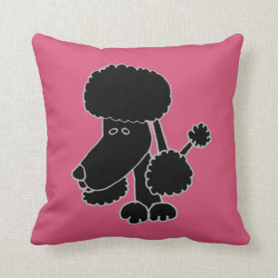 Funny Black Poodle Puppy Dog Kussen