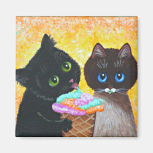 Funny Black Ragdoll Cat Creationarts Magneet