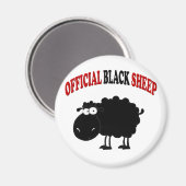 Funny black schaap magneet (Voorkant / Achterkant)