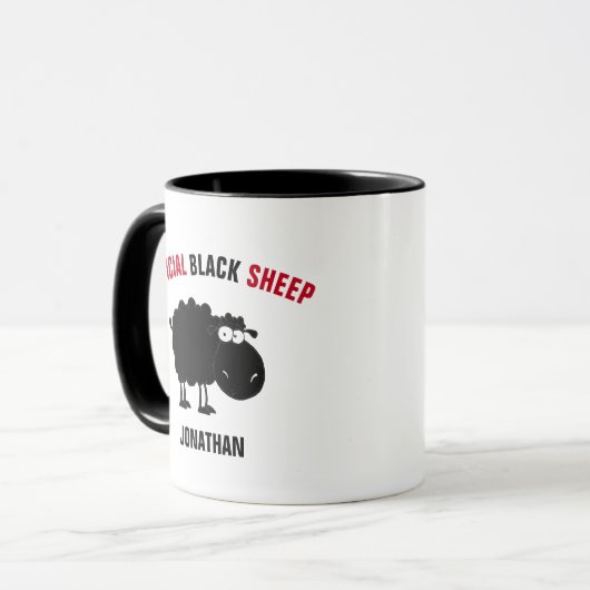 Funny black schaap mok (Voorkant links)