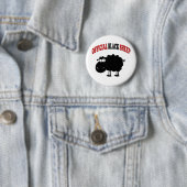 Funny black schaap ronde button 5,7 cm (In situ)