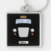 Funny Black Taxi Cab Personalized Square Sleutelhanger (Voorkant)