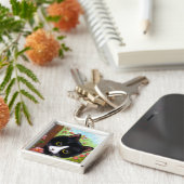 Funny Black Tuxedo Cat Creationarts Sleutelhanger (Zijkant)