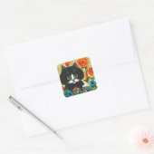 Funny Black White Cat Creationarts  Sticker (Enveloppe)