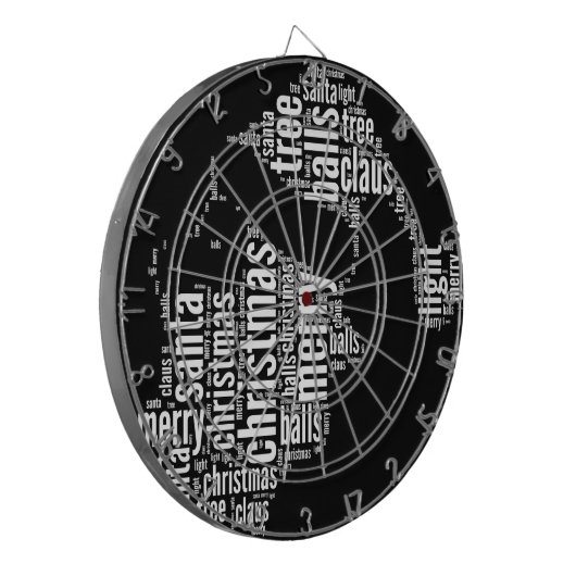 Funny Black White Merry kerstkerstkerstkerstkerstk Dartbord (Voorkant Links)