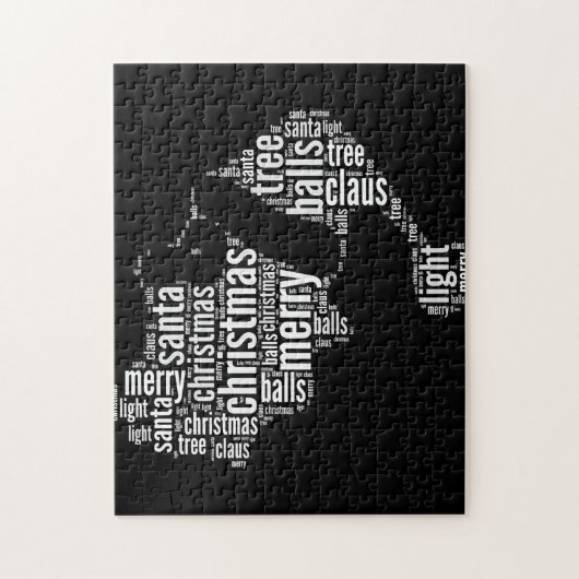 Funny Black White Merry kerstkerstkerstkerstkerstk Legpuzzel (Verticaal)