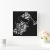 Funny Black White Merry kerstkerstkerstkerstkerstk Vierkante Klok (Huis)