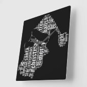 Funny Black White Merry kerstkerstkerstkerstkerstk Vierkante Klok (Hoek)