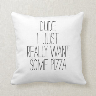 Funny Black White Pizza Addict Fast Food Kussen