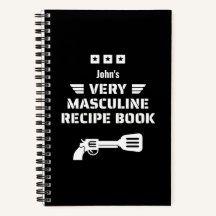 Funny Black & White Zeer Masculine Recipbook
