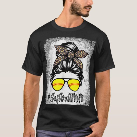Funny Bleing Softball Mam Life with Leopard and T-shirt (Voorkant)