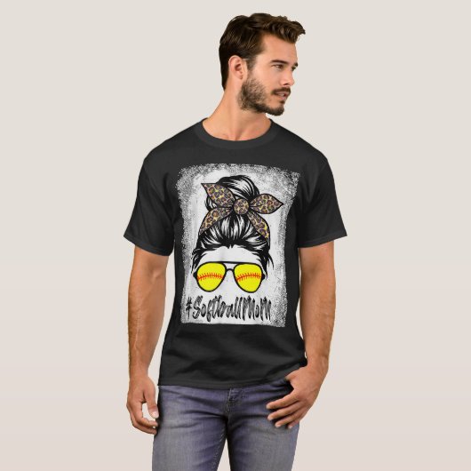 Funny Bleing Softball Mam Life with Leopard and T-shirt (Voorkant volledig)