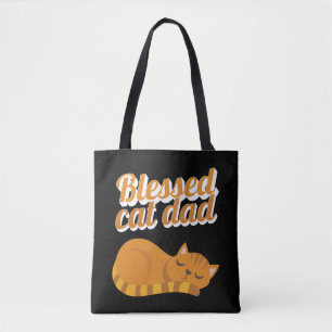 Funny Blessed Cat Dad Oranje Tabby Cat Feline Draagtas