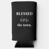 Funny "Blessed in the Town" zwart-wit (Voorkant)