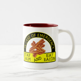 Funny Blijf kalm, Eat Bacon Mok