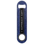 Funny Bling Drink Navy Blue Glitter Sparkles Speed Flessenopener (Voorkant)
