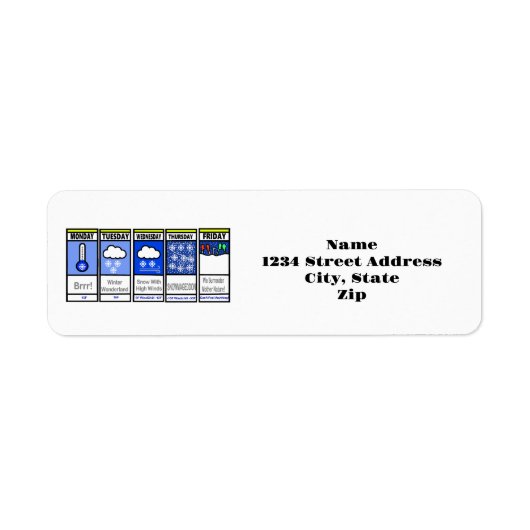 Funny Blizzard Forecast Return Address Labels (Voorkant)