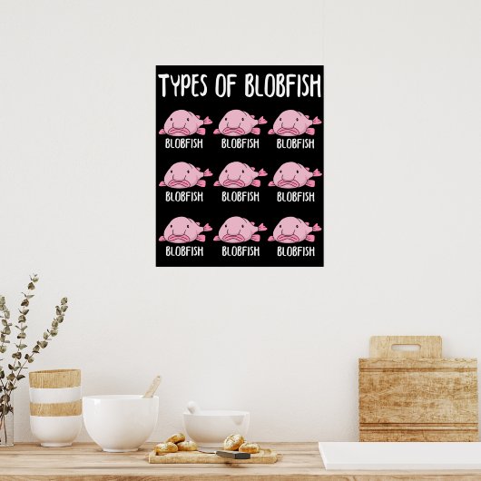 Funny Blobfish Gift Girls booys Underwater Blobfis Poster (Keuken)
