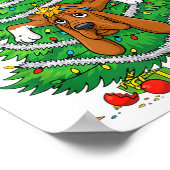 Funny Bloodhound Dog Christmas Tree Lights Kids Me Poster (Hoek)