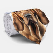Funny Bloodhound-Hondenliefhebber Stropdas (Opgerold)