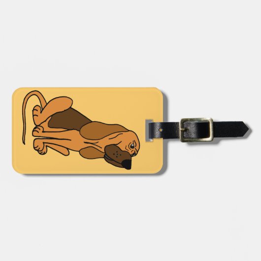 Funny Bloodhound Puppy Dog Bagagelabel (Voorkant horizontaal)