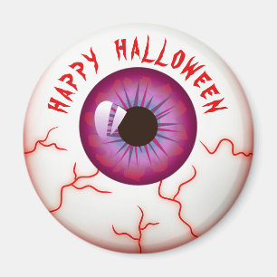 Funny Bloodshot Eyeball Happy Halloween Magneet