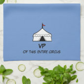 Funny Blue and White Circus Tent Quote Theedoek (Gevouwen)