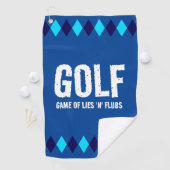 Funny Blue Argyle Golf (Spel van Leugens 'n' Flats Golfhanddoek (Insitu)