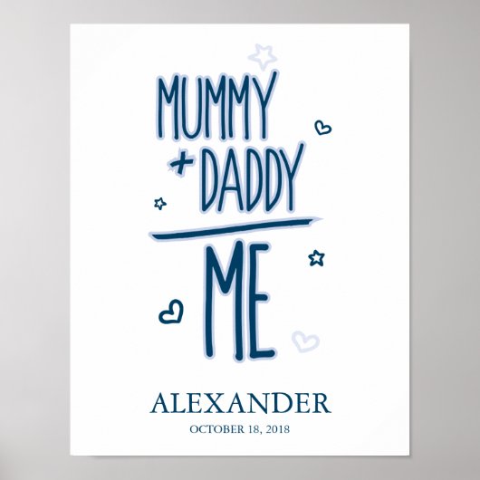 Funny Blue Baby Addition Poster (Voorkant)