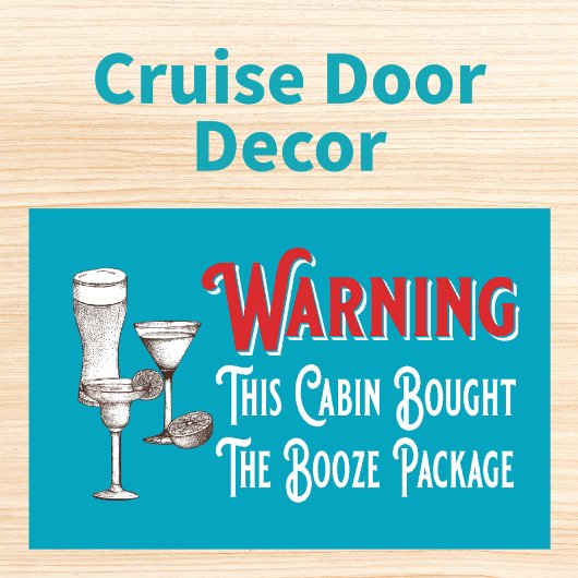 Funny Blue Booze Cabine Porte Croisière Magnet nav