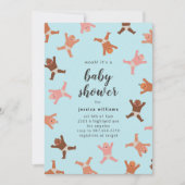 Funny Blue Boy Shower of Babies Invitation (Devant)
