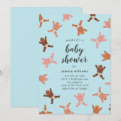 Funny Blue Boy Shower van babyuitgenodigd Kaart (Voorkant / Achterkant)