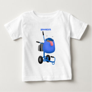 Funny blue cement mixer cartoon illustratie