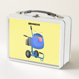 Funny blue cement mixer cartoon illustratie