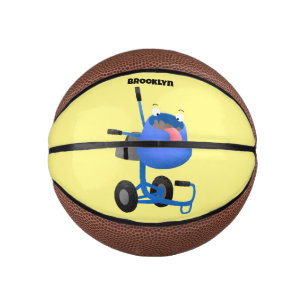 Funny blue cement mixer cartoon illustratie basketbal
