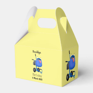 Funny blue cement mixer cartoon illustratie bedankdoosjes