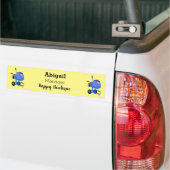 Funny blue cement mixer cartoon illustratie bumpersticker (Op Truck)