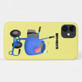 Funny blue cement mixer cartoon illustratie Case-Mate iPhone case (Achterkant (horizontaal))