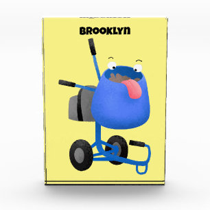 Funny blue cement mixer cartoon illustratie fotoblokken