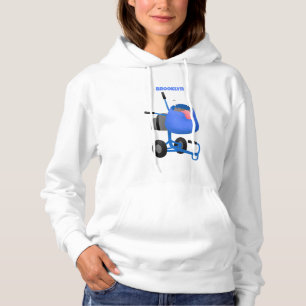 Funny blue cement mixer cartoon illustratie hoodie