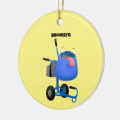 Funny blue cement mixer cartoon illustratie keramisch ornament (Links)