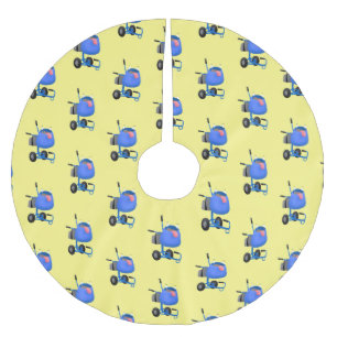 Funny blue cement mixer cartoon illustratie kerstboom rok