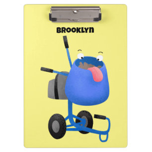 Funny blue cement mixer cartoon illustratie klembord