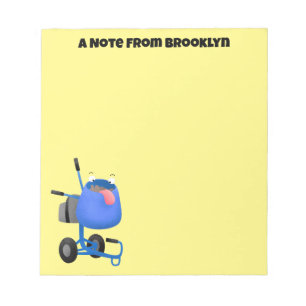 Funny blue cement mixer cartoon illustratie notitieblok