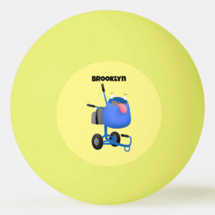 Funny blue cement mixer cartoon illustratie pingpongballen