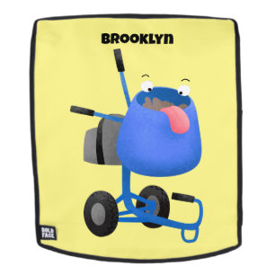 Funny blue cement mixer cartoon illustratie rugtassen