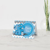 Funny Blue Chevron Silly Elephant Cartes de notes (Devant)