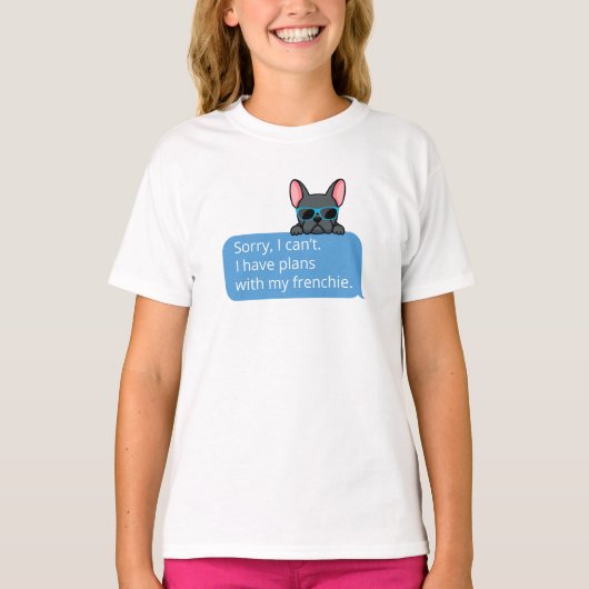 Funny Blue French Bulldog T-shirt (Voorkant)