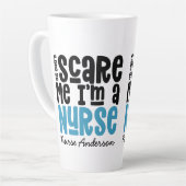 Funny Blue girly-typografie bedankt modern Latte Mok (Linkerhoek)